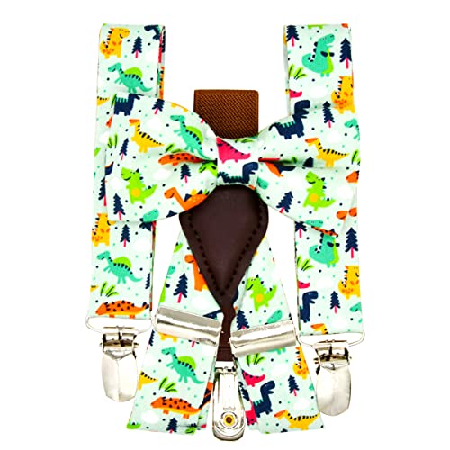 Kamercy Boy Suspenders Bow Tie Set, Dinosaur Suspenders, Kid Outfit, First Birthday Boy, Ring Bearer Outfit, Toddler Suspenders #TOP3