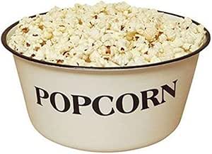 Popcorn Bowl, GSL82, Vintage, White, Retro Styled REPRODUCTION of old-time bowl with old-time Blemishes and Distressed Touches throughout