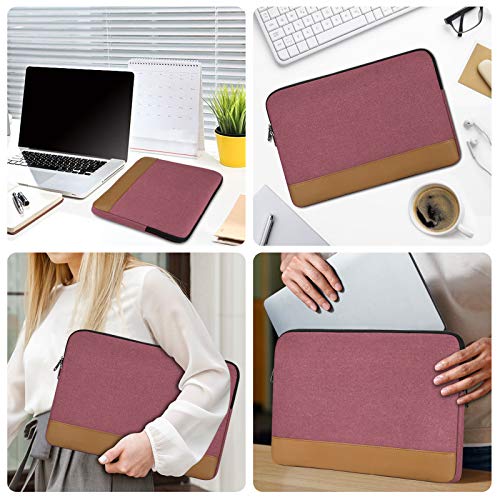Image of Laptop Sleeve 15-15.6 Inch Tear-Resistant Laptop Case for Men Women Waterproof Laptop Bag with Accessory Bag, Pink