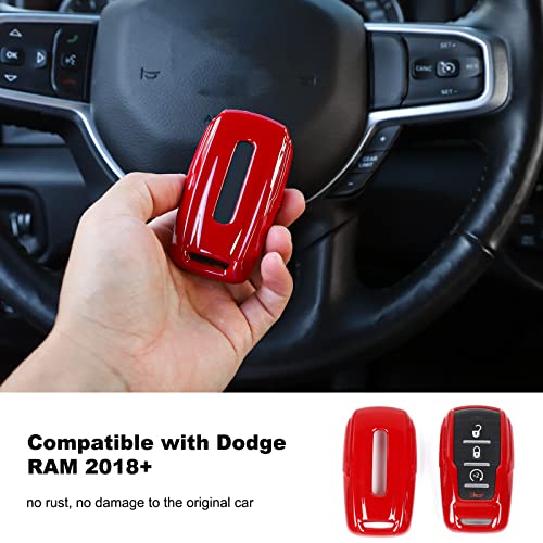 Image of Key Fob Case Cover Key Bag Holder Protection Shell Accessories for Dodge RAM 2018-2026,Red