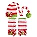 OULII Accessoires de photographie bébé Noël chapeau de Crochet nouveau-né avec pantalons pour photographie Props Tenues Costume