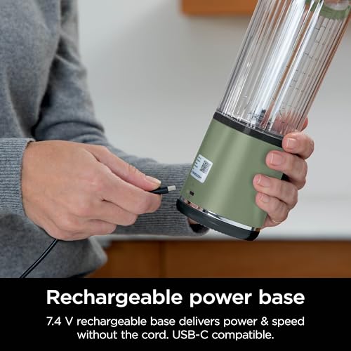 Ninja Blast Portable Blender, Cordless, 18oz. Vessel, Personal Blender For-Shakes and Smoothies, BPA Free, Leakproof-Lid and Sip Spout, USB-C Rechargeable, Dishwasher Safe Parts, Olive Green, BC151OG by Ninja - Image 7