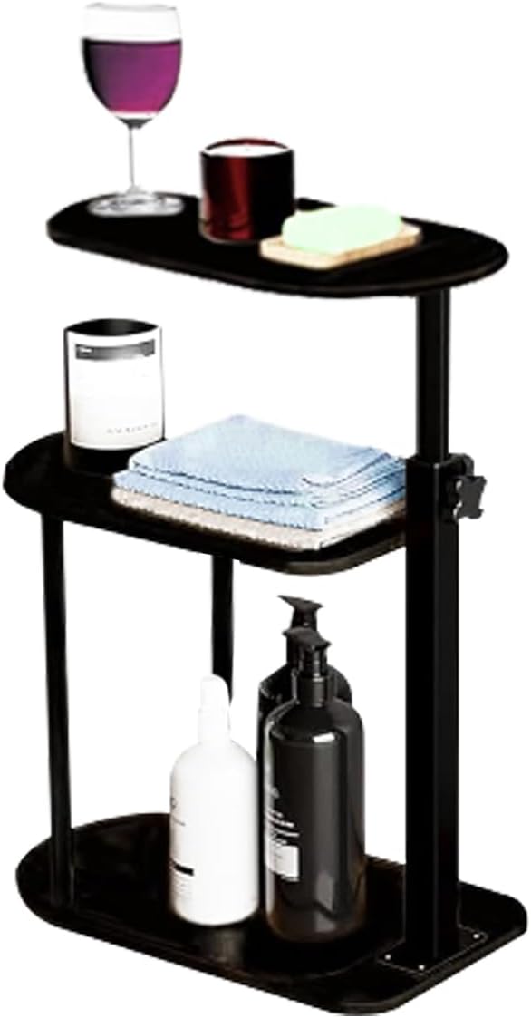 Height Adjustable Bamboo Bathtub Tray Table - 3 Tier Freestanding Bath Caddy Shelf for Tub,Bath Table Tray Tub Shelf for Luxury Spa Experience at Home