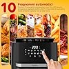 Avilia - Friggitrice ad Aria 12 Litri XXL con Display Touch 1800W, 12 Programmi, Accessori Inclusi e Cottura ad Aria 360° per Piatti Croccanti e Sani con Uso Facile e Pulizia Rapida