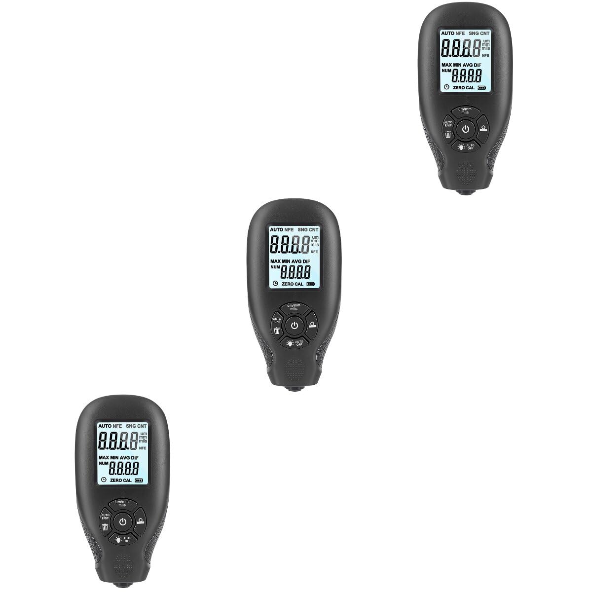 VICASKY 3pcs Car Paint Digital Thickness Gauge Portable Coating Testing Tool High-Definition Display for Automotive Inspection Easy to Use and Convenient Coating Depth Measurement