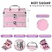 Hot Sugar Makeup Kit for Teens with Train Case, Portable Beginner Makeup Gift Set, Makeup Beauty Kit for Girls (Pink)