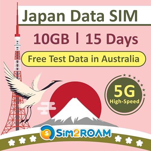 Japan Data ONLY SIM Card 15 Days | 10GB of 5G/4G LTE Internet Data | Free Test Data 100MB/1Day in Australia | Travel SIM Card | Prepaid SIM Card | NO Phone Number