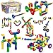 PicassoTiles® PTT136 136pcs Pipe Tube Wheel Building Set w/ Musical Kit, Storage Container Box, Pipeworks Construction STEM Interlocking Block Car Truck Motor Toy Assembling Puzzle Interlocking Flute