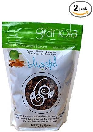 Blissful Eats Paleo Cereal Grainless Granola Apple Cinnamon Harvest Organic, Gluten Free 12 Ounce (Pack of Two)