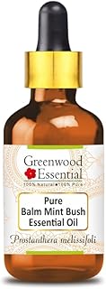 Greenwood Essential Pure Balm Mint Bush Essential Oil (Prostanthera melissifoli) with Glass Dropper Steam Distilled 30ml (1 oz)