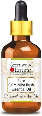 Greenwood Essential Pure Balm Mint Bush Essential Oil (Prostanthera melissifoli) with Glass Dropper Steam Distilled 2ml (0.06 oz)