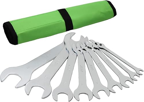 GRIP - Juego de llaves métricas superfinas de extremo abierto, 9 piezas, grosor de 1/8 pulgadas, tamaños 0.315 x 0.354 in, 0.394 x 0.433 in, 0.472 x