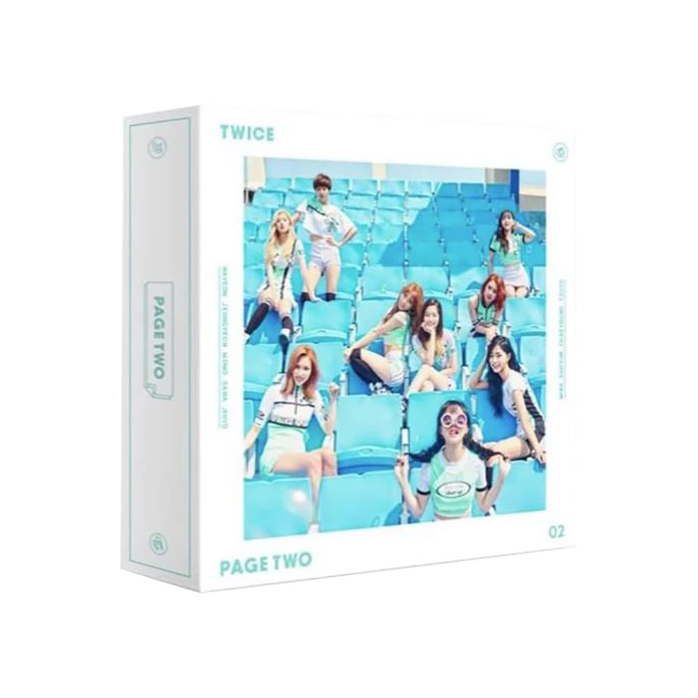 JYP Ent TWICE PAGE TWO 2nd Mini Album [Mint Version] CD+Photobook+Photocards+Garland+Lenticular Card & Holder+(Extra TWICE 5 Photocards)
