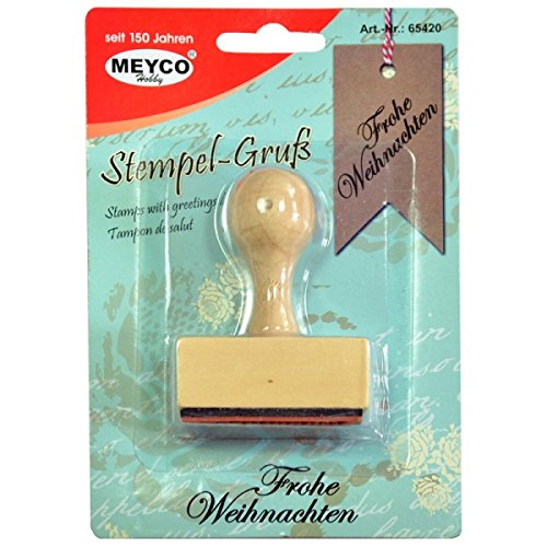 Stempel Frohe Weihnachten mit Holzgriff ca.50x18mm