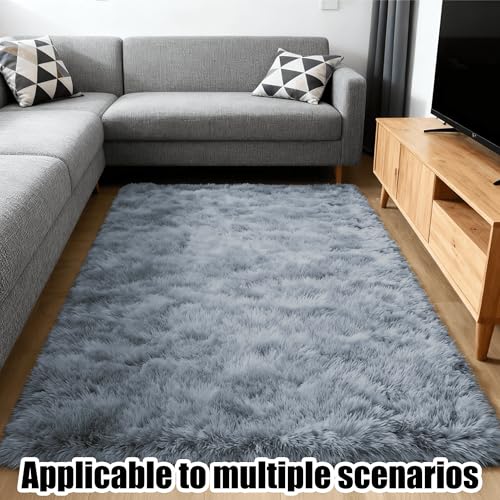 Tapis de salon lavable et antidérapant grand format à poils longs - 3