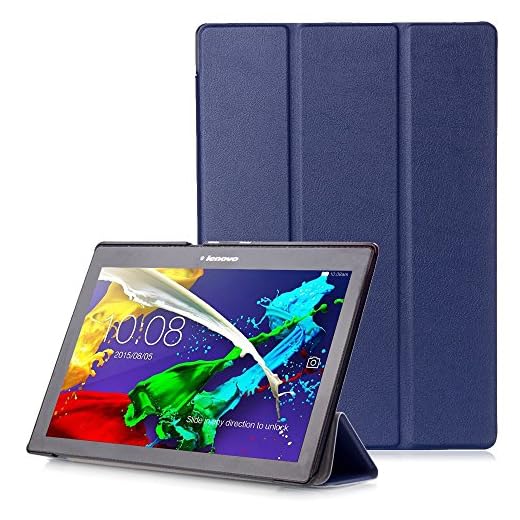 Lenovo Tab 2 A10 / Tab3 10 Plus / Tab3 10 Business Funda - Carcasa Función Despertador / Reposo Automático para Lenovo Tab 2 A10-30 / A10-70 / Tab3 10 Plus / Tab3 10 Business 10,1" Tablet, Azul Oscuro