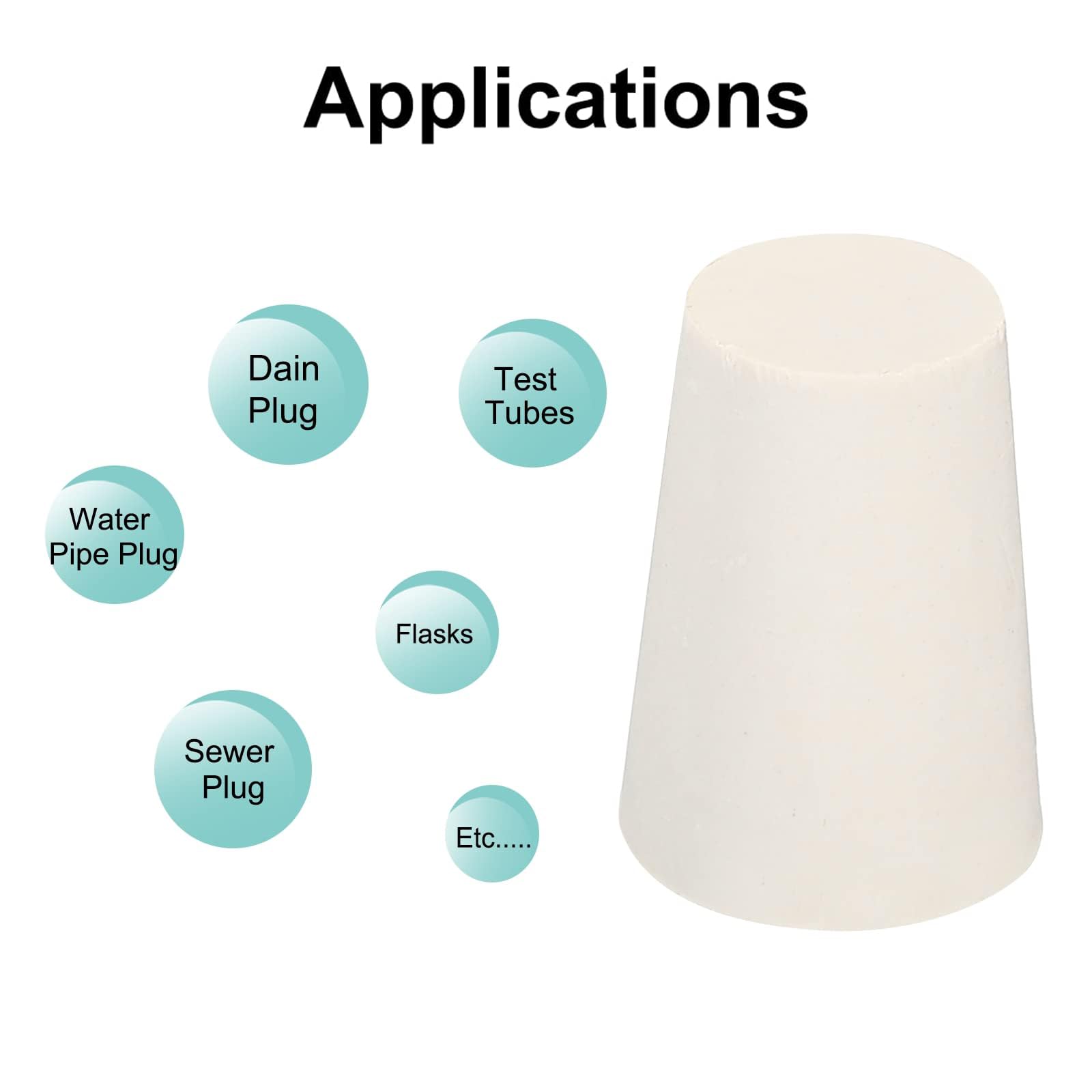 TA-VIGOR 12Pcs Rubber Tapered Plug, 14mm to 19mm Solid Silicone Stopper - Image 4
