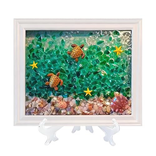 Sea Stained Glass Craft Kit: Sea Turtle Mosaic & Resin Art