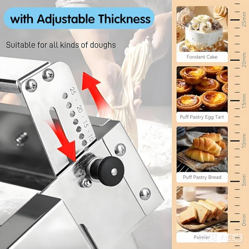 Laminadora manual de masa compacta para estirar bases de pizza sin esfuerzo 4