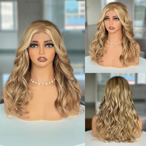 Ombre Ash Blonde Lace Front Wig 18" Body Wave 180% Density