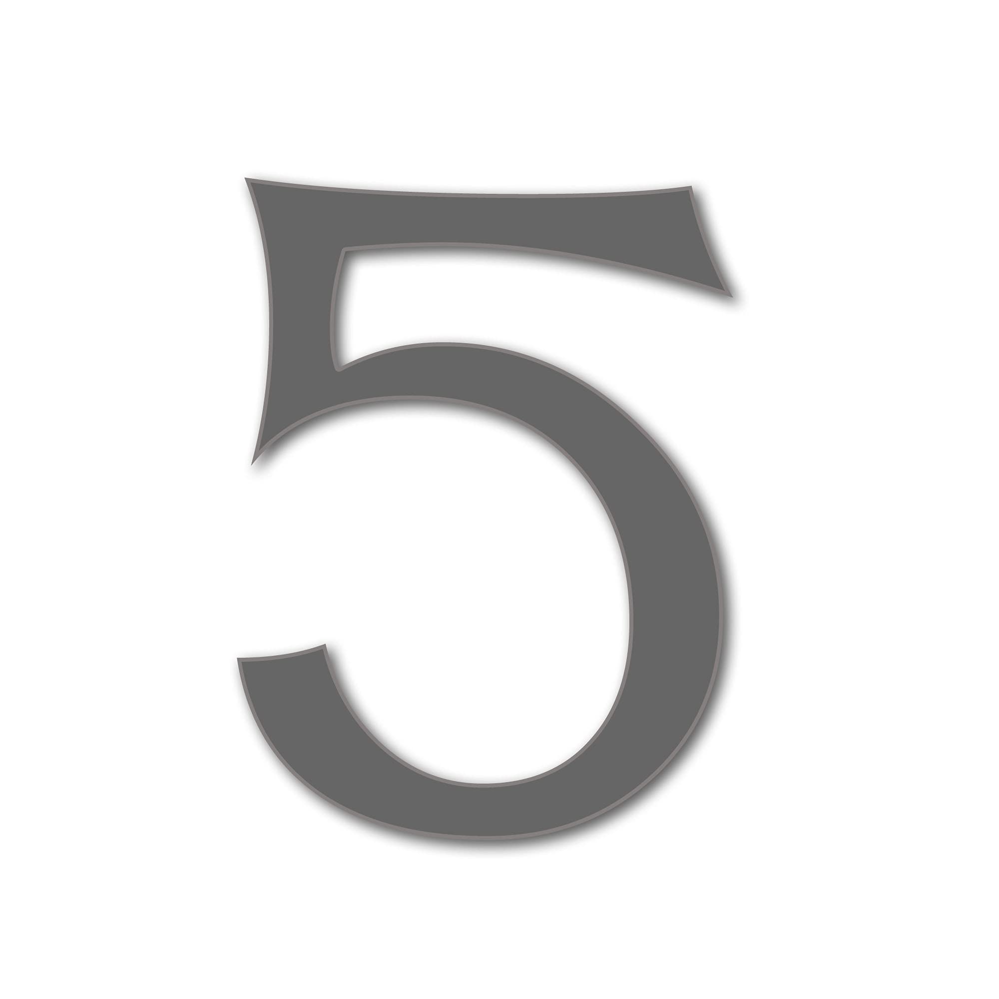House Number 5 CELTIC Door Numbers in 3 Sizes (15, 20, 25cm / 5.9, 7.8, 9.8in) Modern Floating House Number Acrylic incl. Fixings