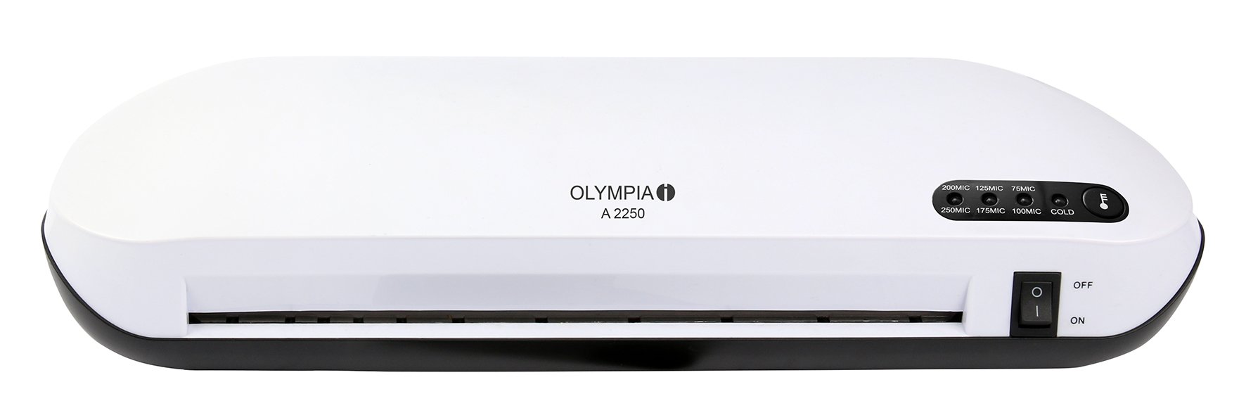 Olympia a 2250 plastificadora Oficina (75 – 250 micras, diseño moderno, profesional laminación 3AH plastificadora, laminierer para documentos y fotografías hasta DIN A4), color blanco