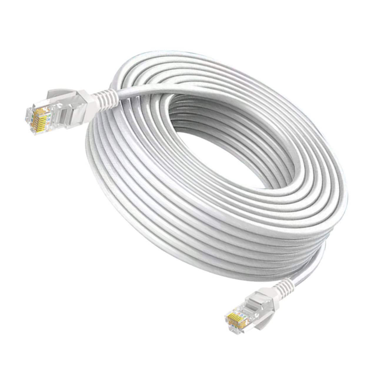 Uonlytech Cavo Ethernet Cat5e Piatto Bianco in Rame e Alluminio