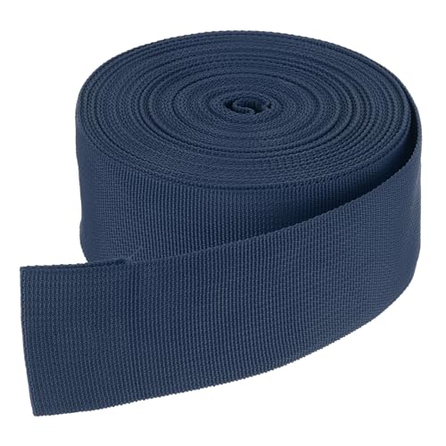 DMiotech Correa de Nylon de 10 Yardas x 50 mm de Ancho, Correa Plana de Poliéster para Manualidades, Correas de Mochila, Costura, Reparación de Equipos al Aire Libre, Azul Marino