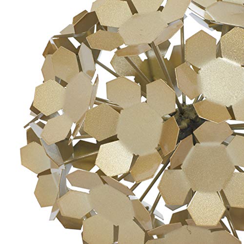Deco 79 Metal Floral Sculpture, 9" X 9" X 9", Gold #TOP3