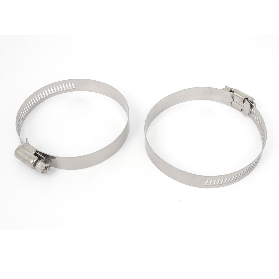 Aexit 2 Pcs Clamps Silver Tone Metal Adjustable 60-83mm Range Worm Gear Hose Hand-Screw Clamps Clamps Clips