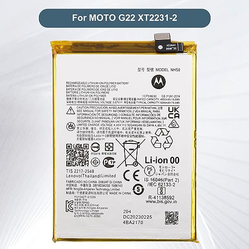 E-YIIVIIL Replacement Battery NH50 Compatible with Moto G22 XT2231-2 with Tools