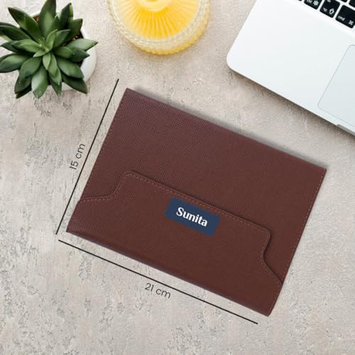 Image of Giftana Personalized Diary with Name, Customized Leather Notebook Diary with Magnetic Flip Lock, A5 Size, 192 Ruled Pages Office Diaries for Writing, Diwali Corporate Gifts for Employee (Brown)