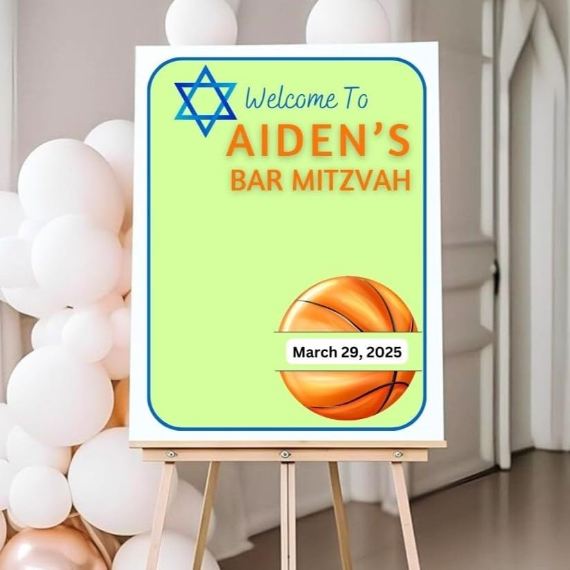 Bar or Bat Mitzvah Birthday Sweet 16 Quinceañera Guest Sign In Board, Custom Signature Poster, Personalized Keepsake, Tennis Ball Sports Theme Party Decor, Tennis Fan Player Premium Acrylic Sign, Made in CT, USA.