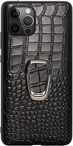 Housse iPhone 13 Pro noire style crocodile idéale pour support voiture