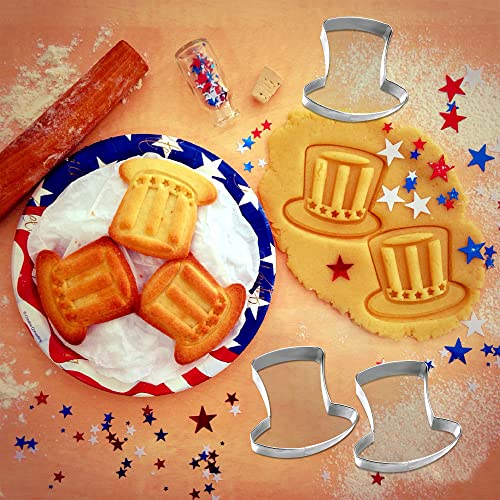 Lucleag 4Th Of July Cookie Cutters Set, 6Pcs Fourth July Patriotic Metal Cookie Cutters Molds, Statue Of Liberty, Eagle, Hat, Flag, Calendar Shape Cookie Cutters For Independence Day Party Baking #TOP4
