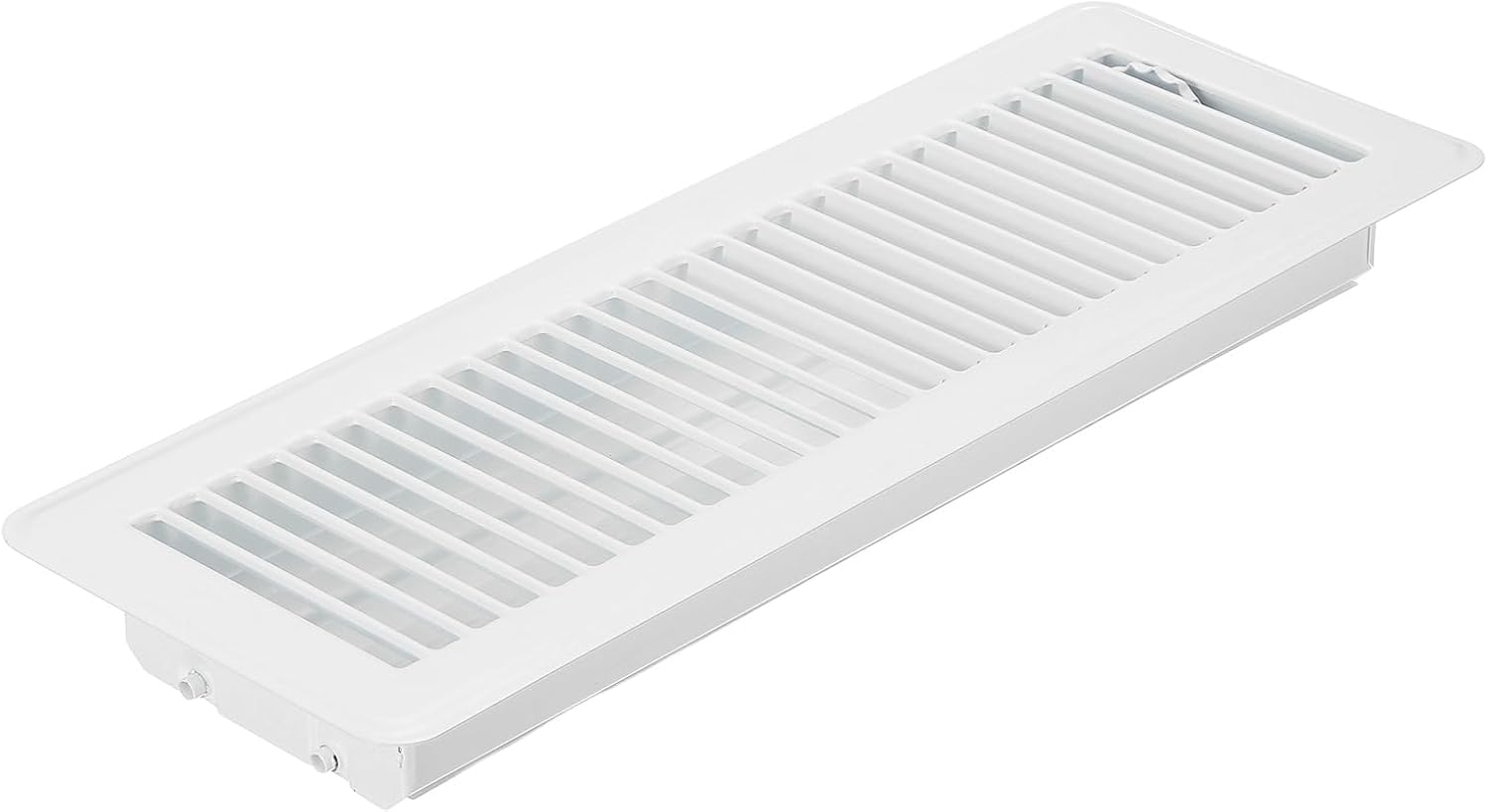 PATIKIL 14 x 4 Inch Floor Register, 1pcs Heavy Duty Air Vent Cover Steel Adjustable Decor Vents Easy Adjust Floor Grates for Sidewall Home Office, White