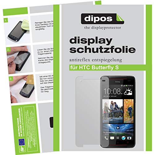 dipos Films de protection d'écran pour HTC Butterfly S (2 unités) - Antireflet mat film de protection d'ecran