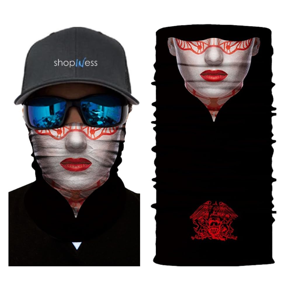 ShopINess Scaldacollo Multifunzionale Maschera Horror – Bandana Tubolare Unisex in Microfibra Traspirante per Moto Sport e Halloween