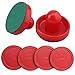 Ellen Tools Set of Two Red Air Hockey Pushers and Four Red Pucks -- Small Size for Kids ! Offered