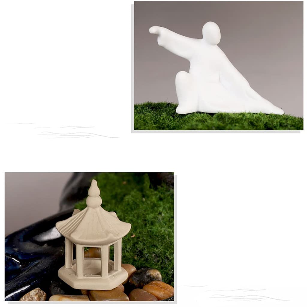 Artificielle Bonsaï Arbre Artificiel Bonsai Chinois Paysage Simulation Plantes Galets Cailloux Chiffres en céramique Zen Simulation Arbre Plantes en Pot Plante Artificielles (Color : Bruin)