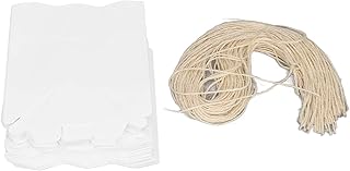 Glomora Kraft Paper Box, 50 Sets Hexagon Mini Paper Box with Drawstring for Wedding Bridal Shower Birthday Christmas(ç™½è‰²)