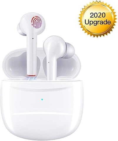 True Wireless Headphones Bluetooth 5.0 TWS Earphones Mini Headsets 20H Playtime with Mic and Portable Charging Case Compatible with iPhone iPad Android Phones