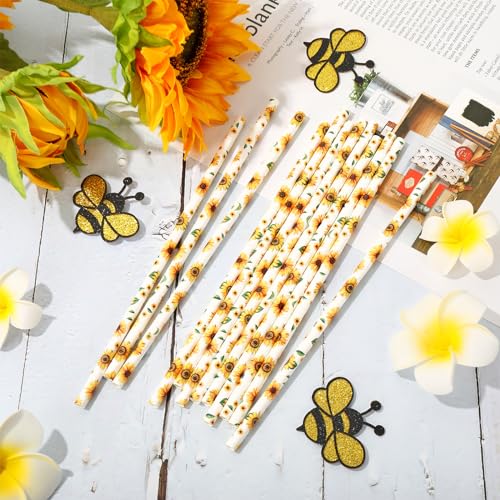 200 Pitillos de Papel con Girasol 7.8 in miniatura 3