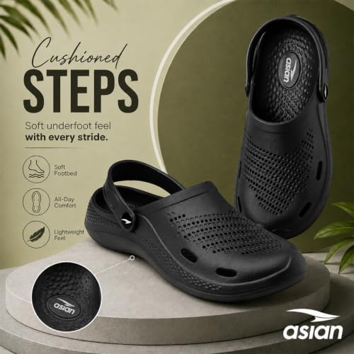 Image of ASIAN Men's AGC-11 Trendy Stylish Fashionable Clogs | Sandals with Lightweight Regular wear Casual Clogs with Ultra Soft & Flexibility Technology Clogs for Men's & Boy's