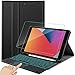 Produktbild IVSO Kompatibel mit iPad 8/7(Modell 2020/2019) Beleuchtete Tastatur mit Touchpad, QWERTZ Kabellose Tastatur Hülle + Panzerglas, iPad Air 3 Tastatur, Schwarz