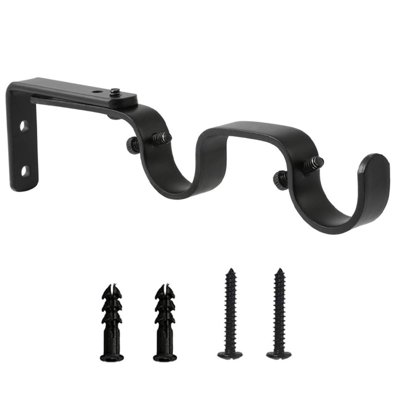 Rgybao Black Rod Curtain 25Mm Adjustable Mounting Hardware With Reinforced Iron Frame For Home Iron Roman Curtain Rod Brackets