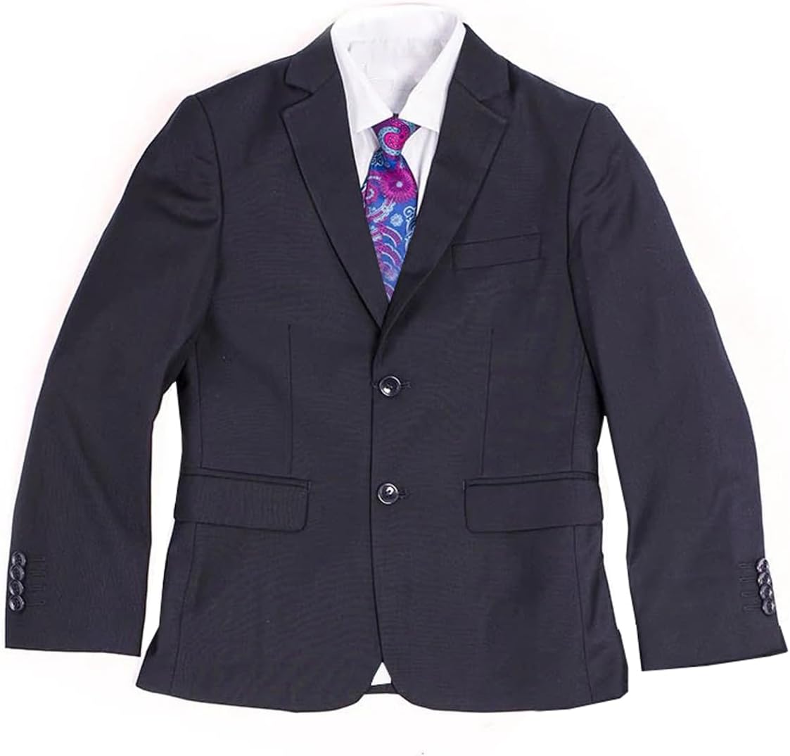 Boys' Two Buttons Blazer Notch Lapel Suit Coat for Wedding Formal