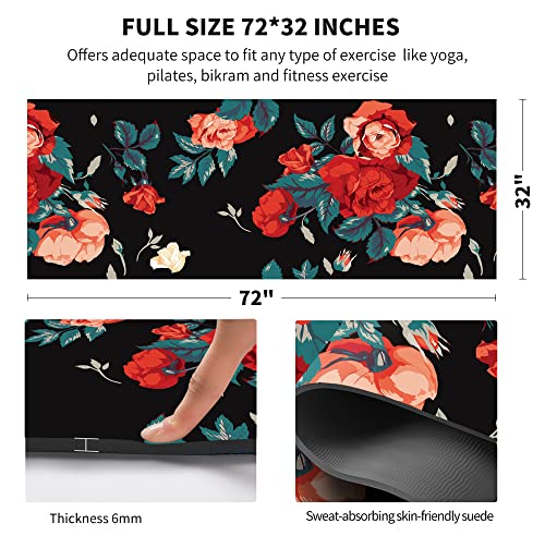 Nuveti Tpe Large Yoga Mat Non-Slip Exercise Fitness Mat With Carry Bag Eco Friendly Yoga Mats For Women 72"X32" Extra Thick 6Mm For Home, Pilates And Floor Exercises Workout Mats #TOP2