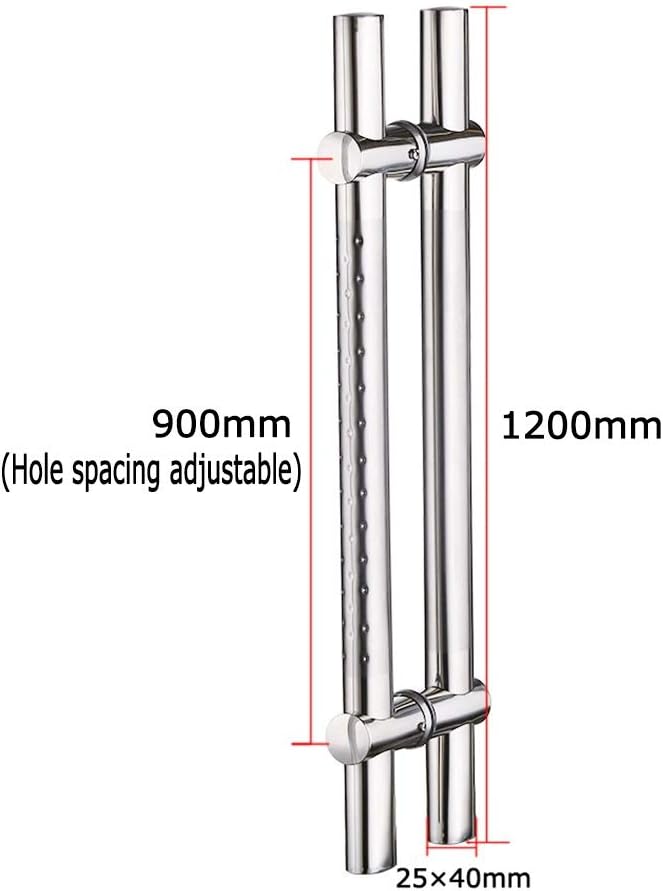 Door Handle Door Handle - Adjustable Hole Spacing,Stainless Steel Commercial Glass Push-Pull Door Handle/Wooden Door Handle,5 Lengths, Length1200mm