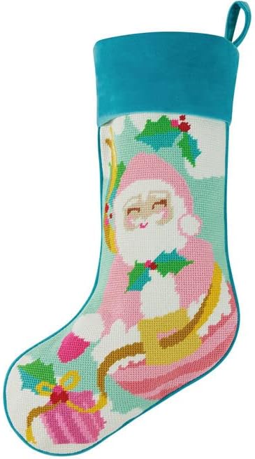 Peking Handicraft Papa Noel Stocking, 18-inch Length, Poly Yarn, Poly Velvet, Christmas, Home Décor, Holiday Tradition